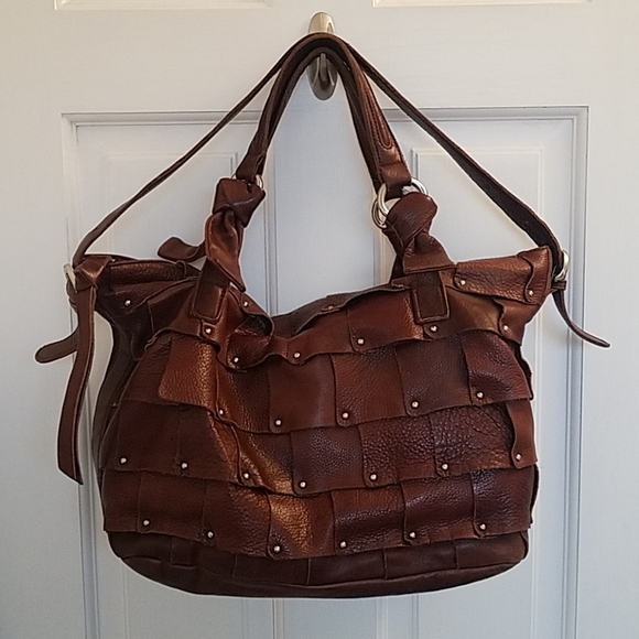 b. makowsky Handbags - B Makowsky Large Studded Leather Satchel Handbag